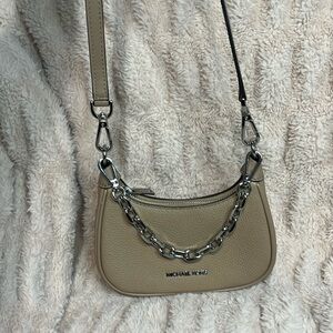 Michael Kors Beige Crossbody Shoulder Bag with Chain